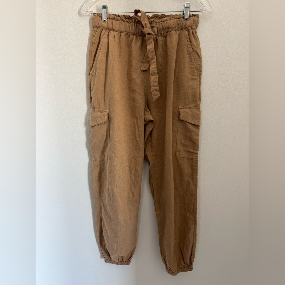 Aerie women’s linen lightweight jogger Cargo Pants size small